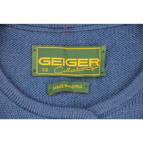 Geiger Collections Austria Blue Wool Cardigan Sweater M - Picture 3 of 8